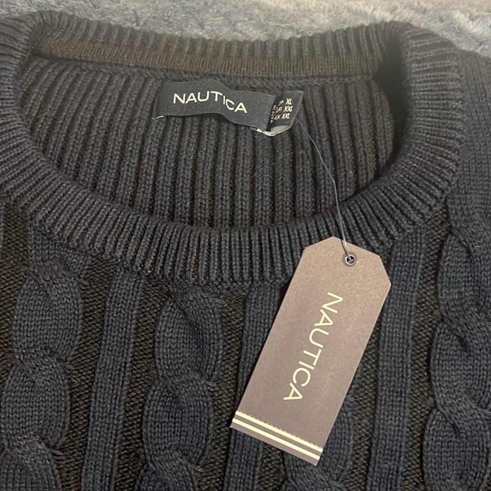 Nautica Men's Blue Cable Knit Sweater - Picture 7 of 7